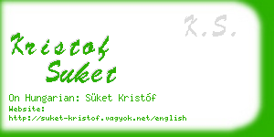 kristof suket business card