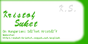 kristof suket business card